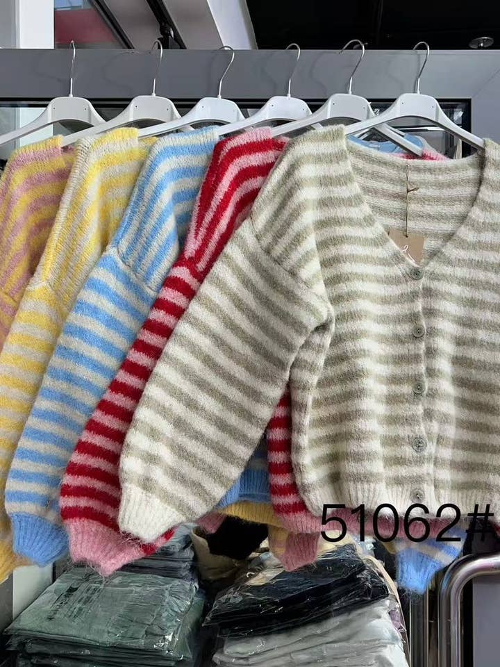 LÉA & LUC - Wholesale Cardigan - Women's - Striped cardigan REF. 5106221
