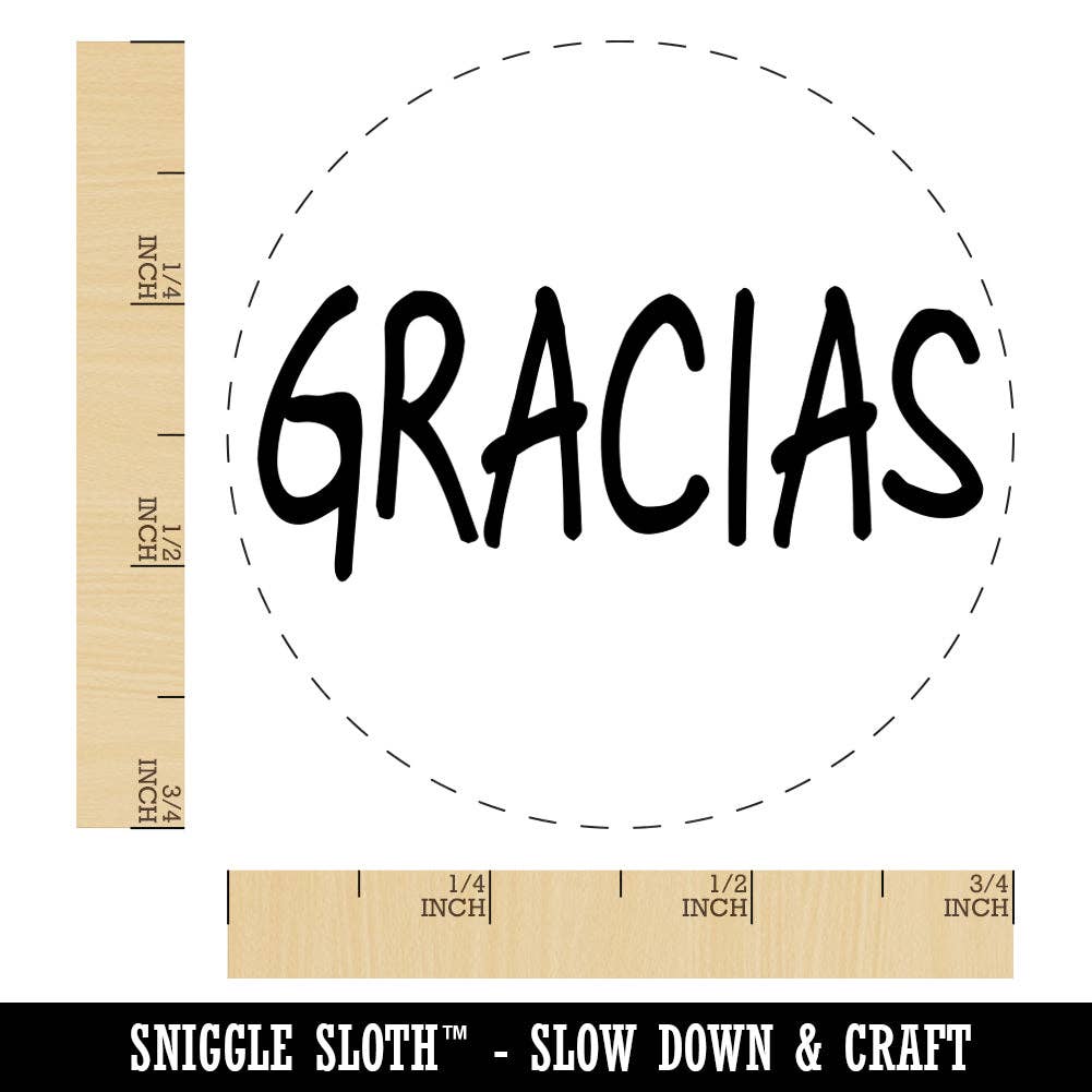 Sniggle Sloth - Wholesale Rubber/Decorative Stamp - Gracias Thank You Spanish Fun Text Rubber Stamp for Stamping Crafting Planners1