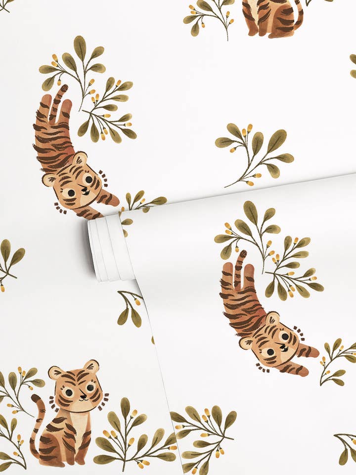 Felidae - Papel pintado con motivo de pequeño tigre para venta al por mayor de LILIPINSO
