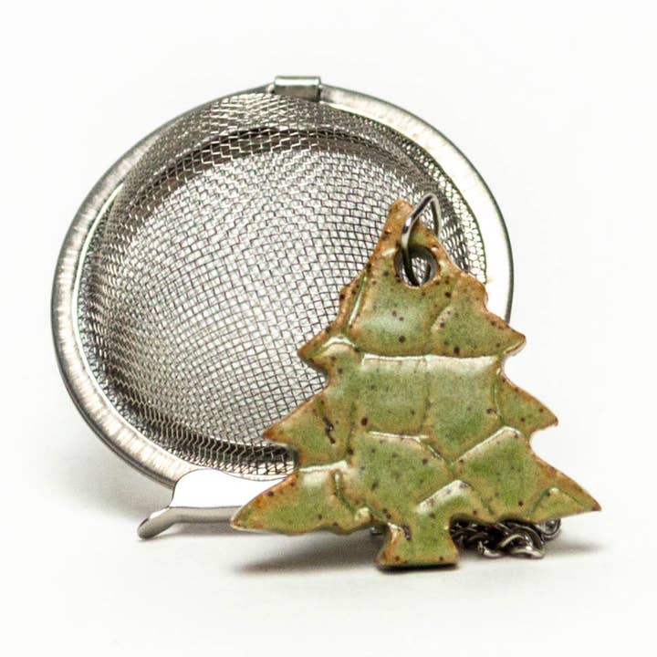 Tree Charm Tea Ball Infuser/Steeper-Handmade for wholesale by White Squirrel Clayworks