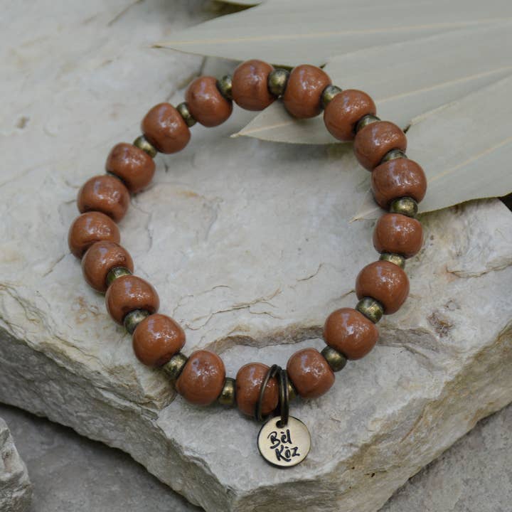 Auburn | Bel Koz Round Clay Bead Bracelet for wholesale by Bel Koz Haiti