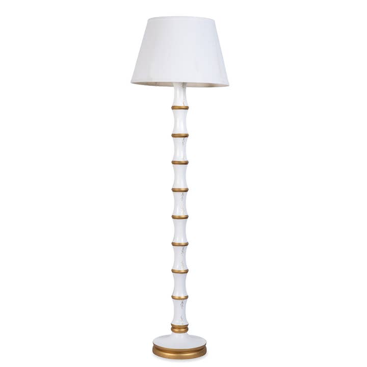 Ivory & Gold Bamboo Floor Lamp for wholesale by The Enchanted Home