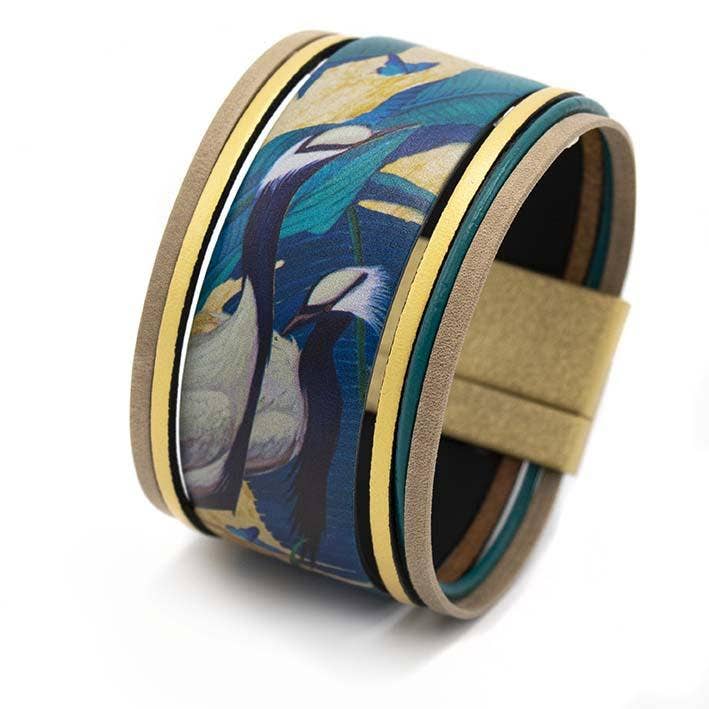 Bracelet artificiel, Jessie Arms Botke, Demoiselle Cranes, 40 mm pour la vente par FATES, style with a story