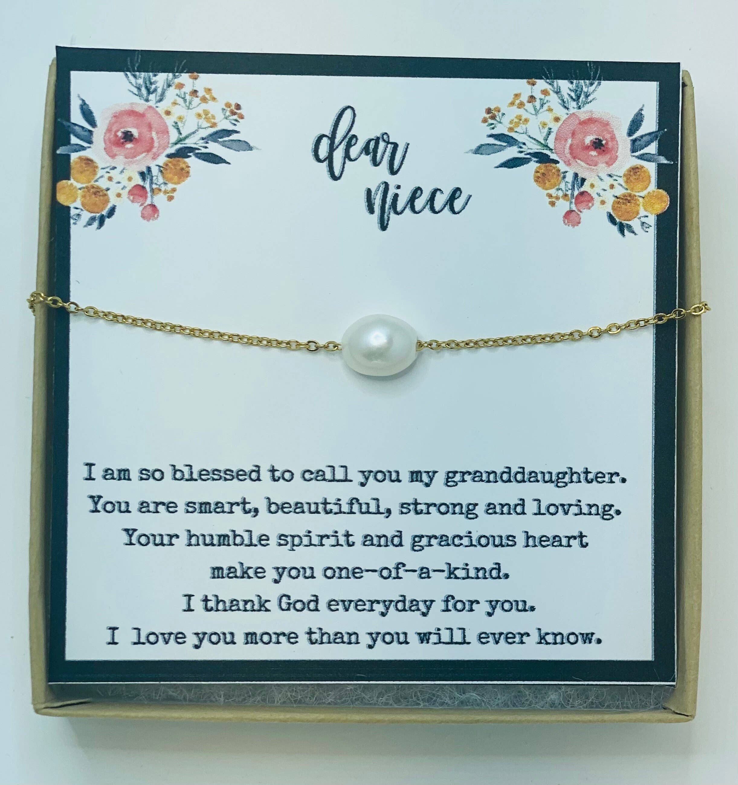 Little Happies Co - Wholesale Beaded/Pearl Necklace - Gift for niece, gift from aunt to niece, niece birthday gift, niece aunt gift, Christmas gift for niece, best niece, niece necklace0