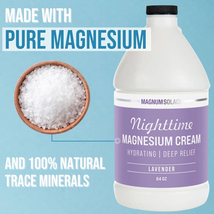 Magnum Solace - Wholesale Pain Relief Spray/Cream - Magnesium Cream Lotion 64 oz with Hand Pump - Lavender1