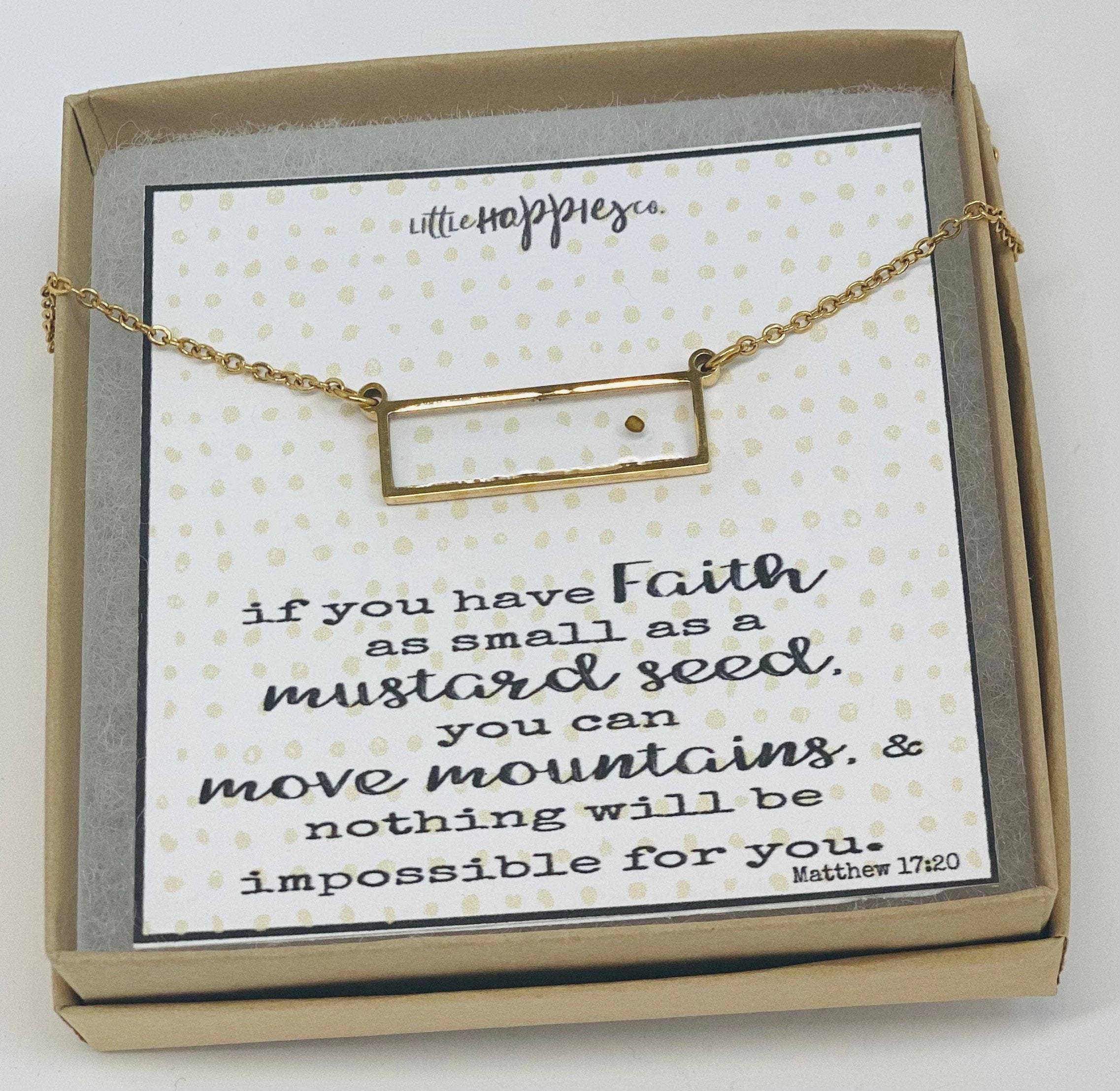 Little Happies Co - Wholesale Pendant/Charm Necklace - Real mustard seed necklace, Encouragement gift, Mustard seed8