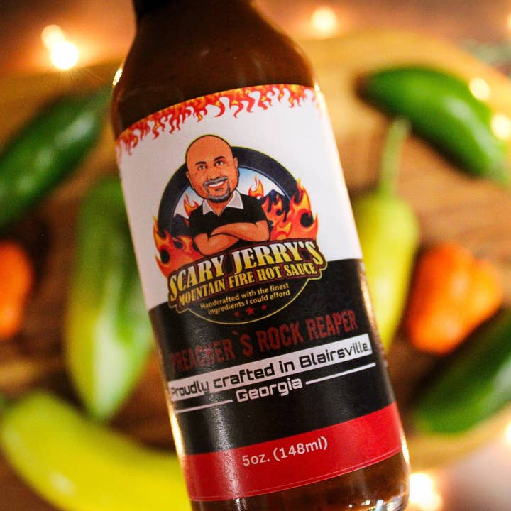 Scary Jerry's Mountain Fire Hot Sauce - Wholesale Hot Sauce - Preacher's Rock Reaper Hot Sauce4