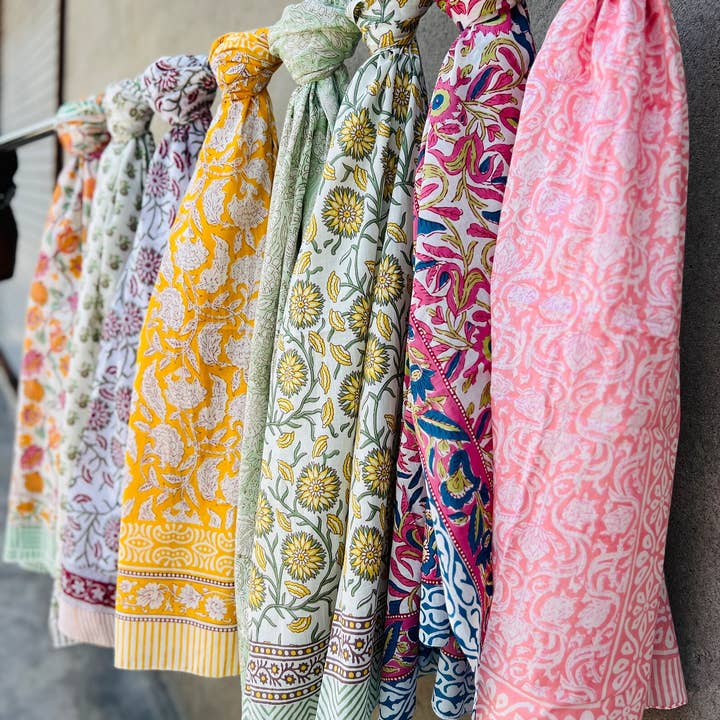 Meghcraft - Wholesale Scarf - Women's - 100% Cotton scarf-sarong-Block Print cotton pareo-giftforher2