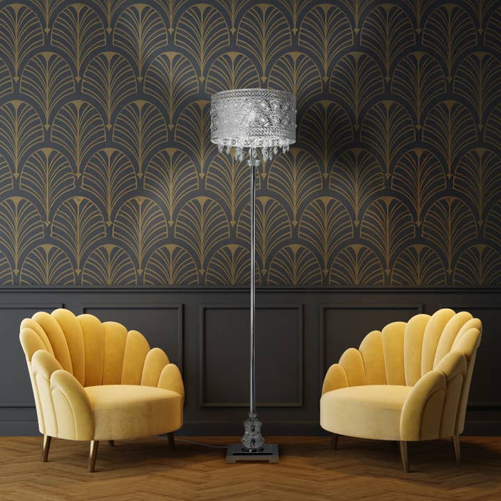River of Goods - Wholesale Floor Lamp - 60.5"H Harley Polished Nickel Floor Lamp