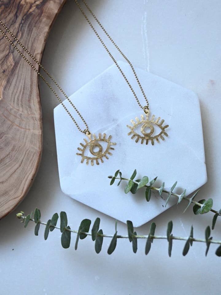 Eye necklace for wholesale by Mental Gardens Jewelry