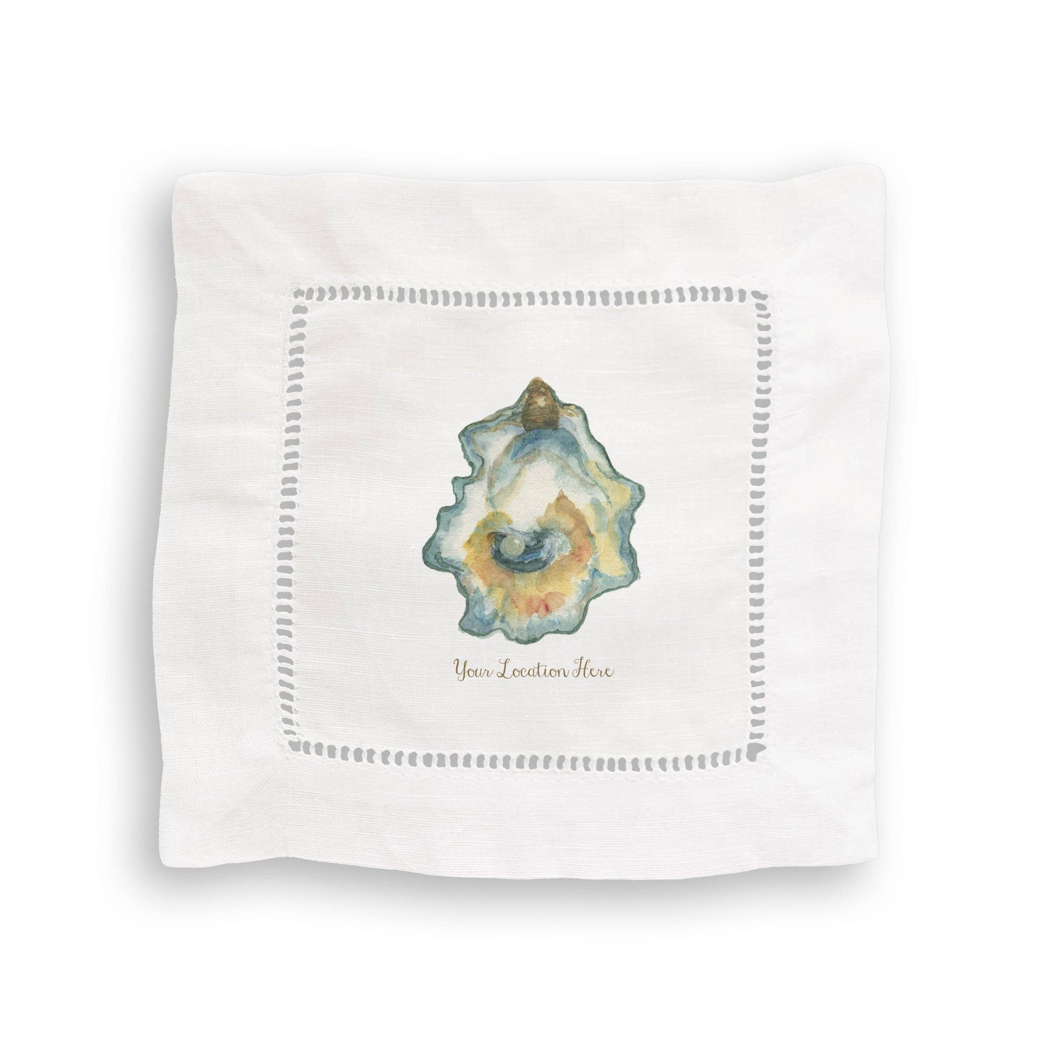French Graffiti - Wholesale Tea Towel - Watercolor Oyster with Location4