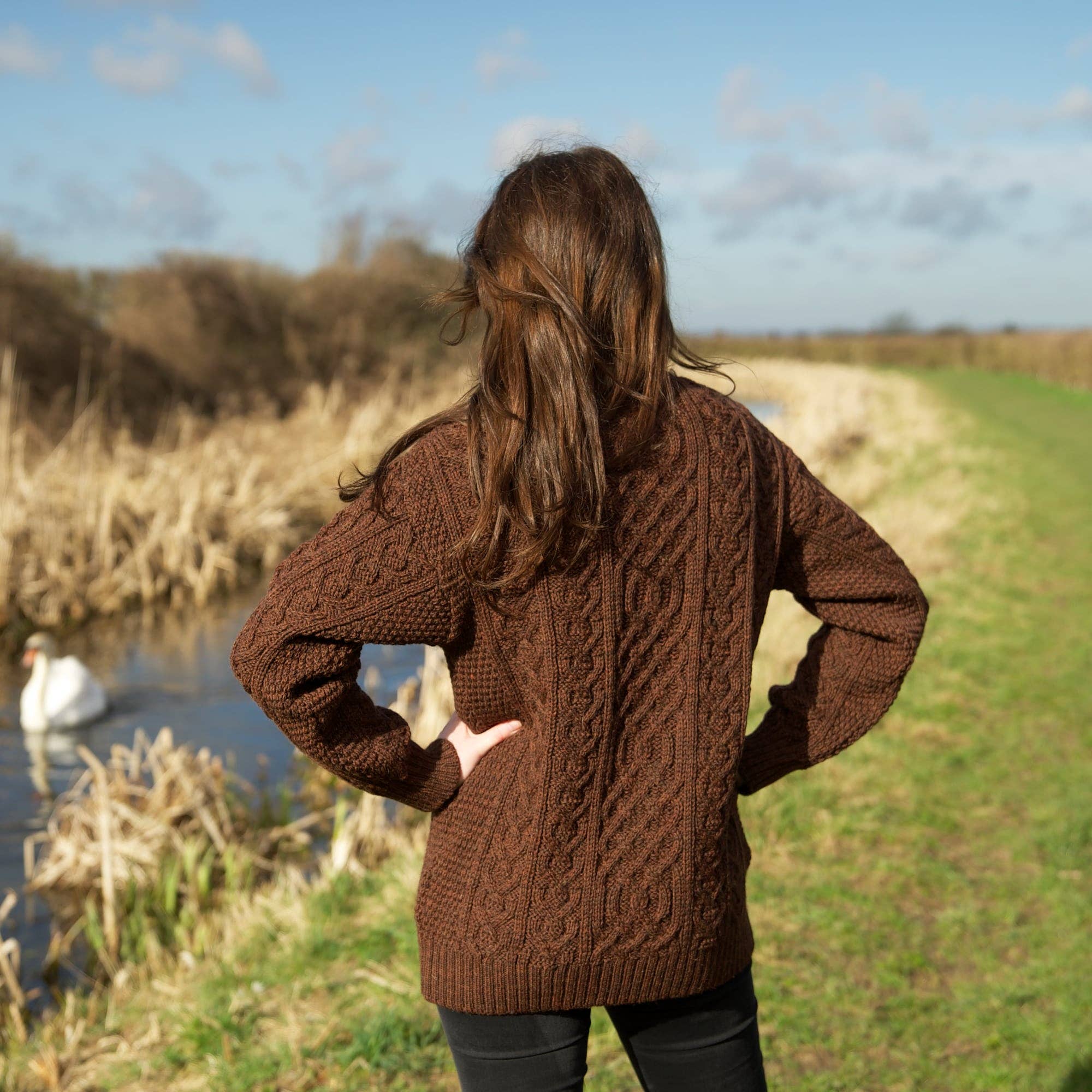 Mars Knitwear - Wholesale Pullover-trui - Uniseks - British Wool Aran kabeltrui - sablebruin5