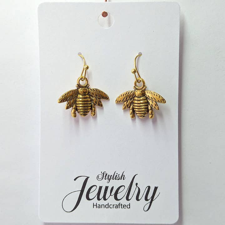 Stylish Jewelry Supply - Vendita all'ingrosso Orecchini pendenti - Orecchini antichi in oro con ape1