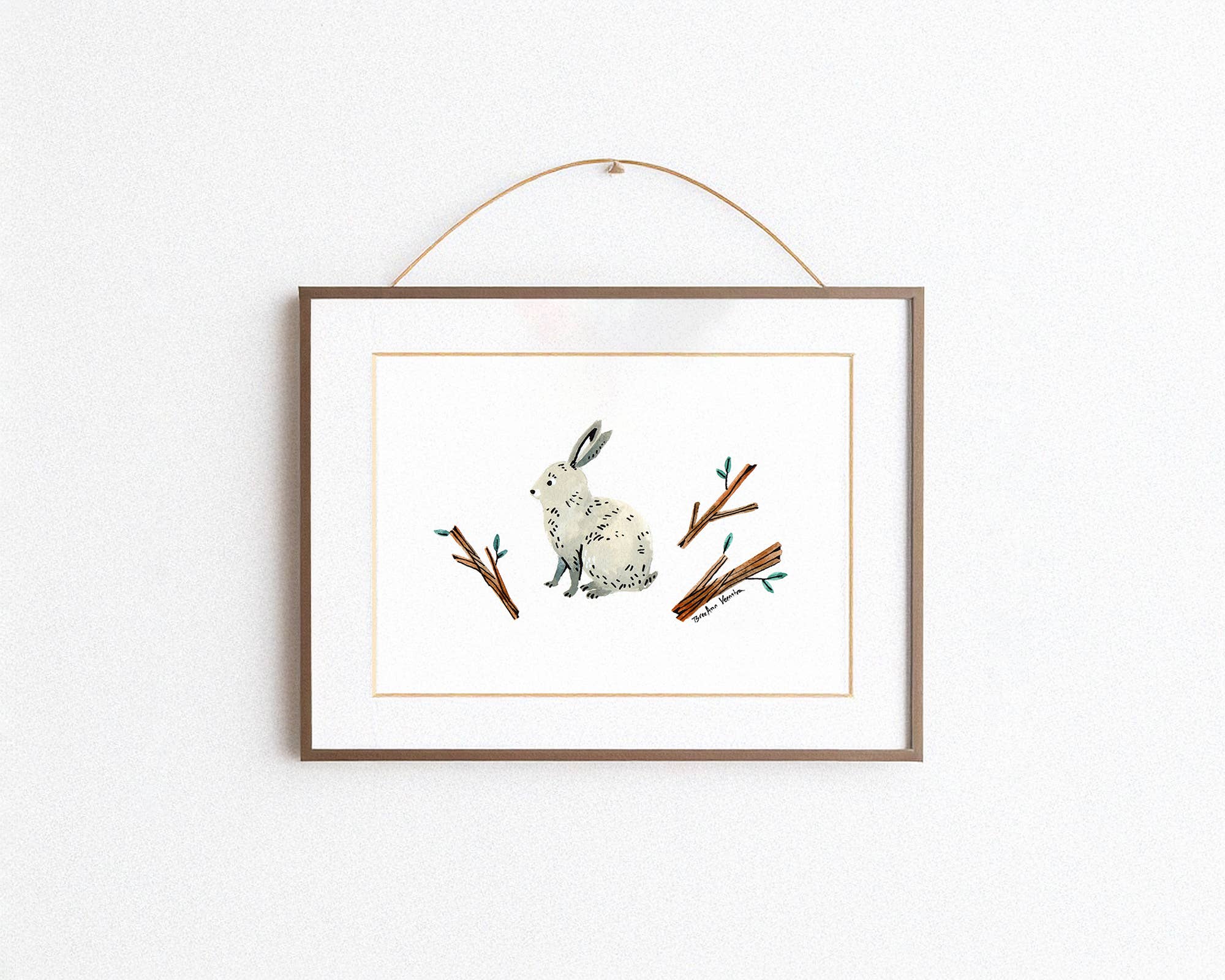 Wildship Studio – Großhandel Kunstdruck – Kaninchen und Zweige Kunstdruck3