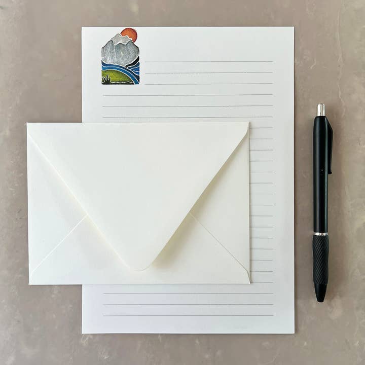 CARVED Mount Rainier Stationery | Set of 4 for wholesale by Originals Paper Art