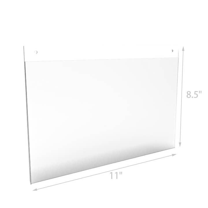 FIXTUREDISPLAYS – Großhandel Bilderrahmen – Wandhalterung für Schilder, klarer Acrylbilderrahmen, transparenter Posterrahmen 12061-11X8.5-6PK