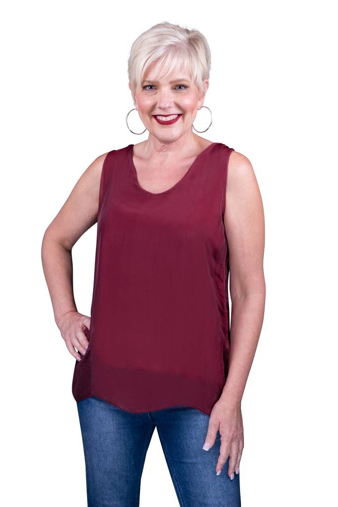 TINA Stephens Italy/Tees By Tina - Wholesale Tank Top - Women's - Dina Silk V-Neck Tank (BT204)1