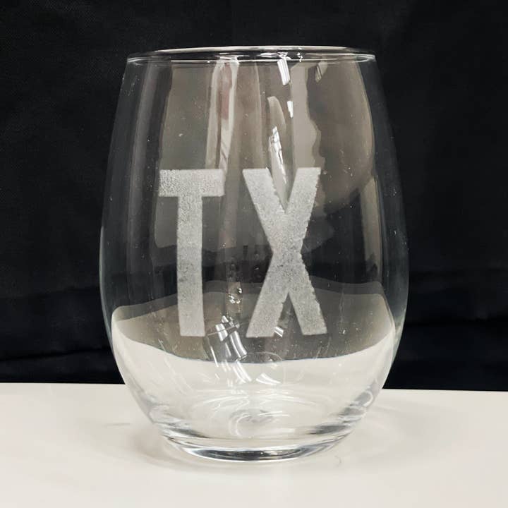 Stemless Texas Wine Glass for wholesale by Made in Texas Co.