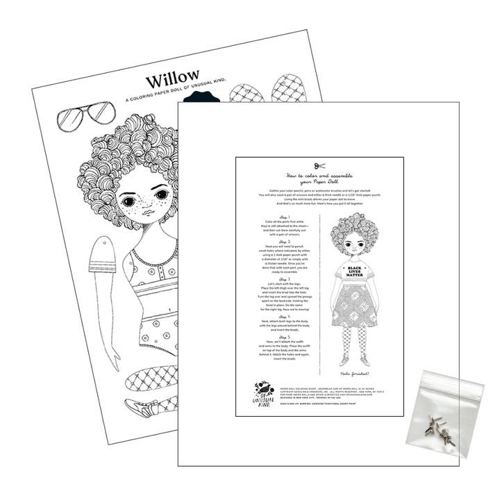 Of Unusual Kind - Venta al por mayor Libro para colorear - Niños y bebés - HOJA PARA COLOREAR DE MUÑECAS DE PAPEL DE SAUCE
