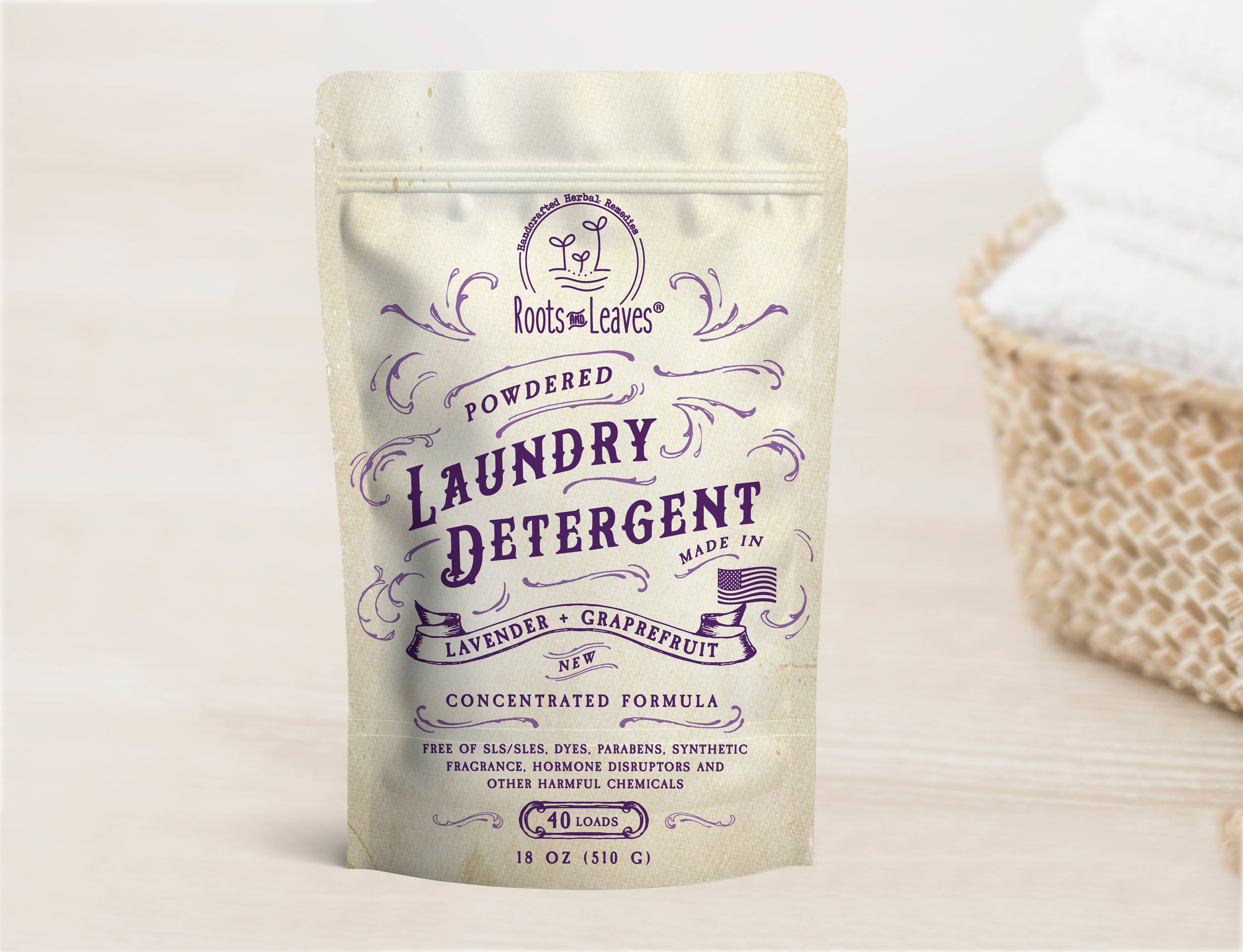 Roots And Leaves - Wholesale Laundry Detergent Powder/Pods - Powdered Laundry Detergent 18 oz (40 loads)2