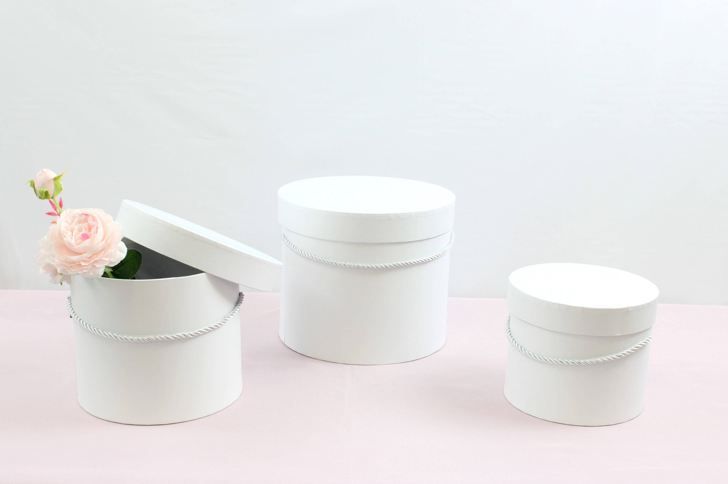 Elegant Design Supply - Wholesale Gift Box - Basic Round Flower Hat Box with Lid - Various Colors and Sizes - For Luxury Flower / Gift / Chocolate Strawberries Arrangements15