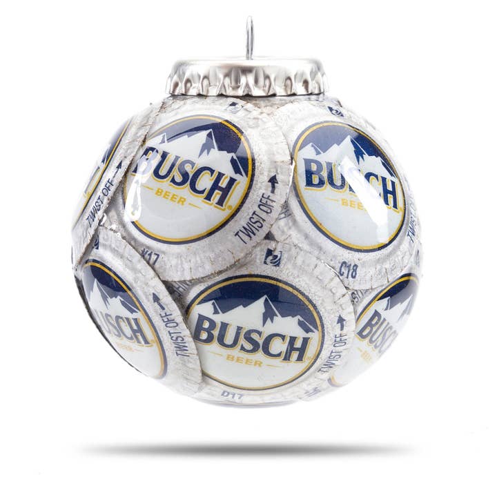 Ornament Created from Busch Bottle Caps for wholesale by Kaps for Kids