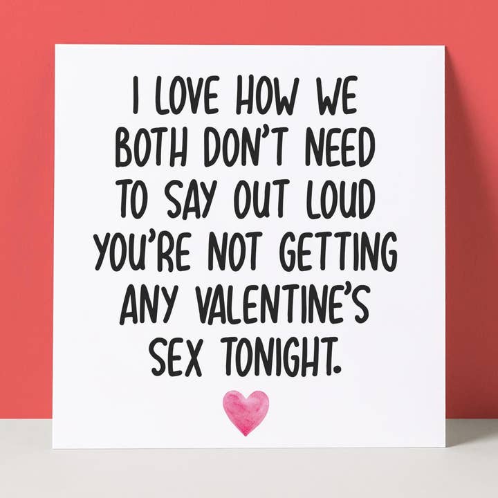 NO SEX - VALENTINE'S DAY CARD for wholesale by Pack a Punch Designs