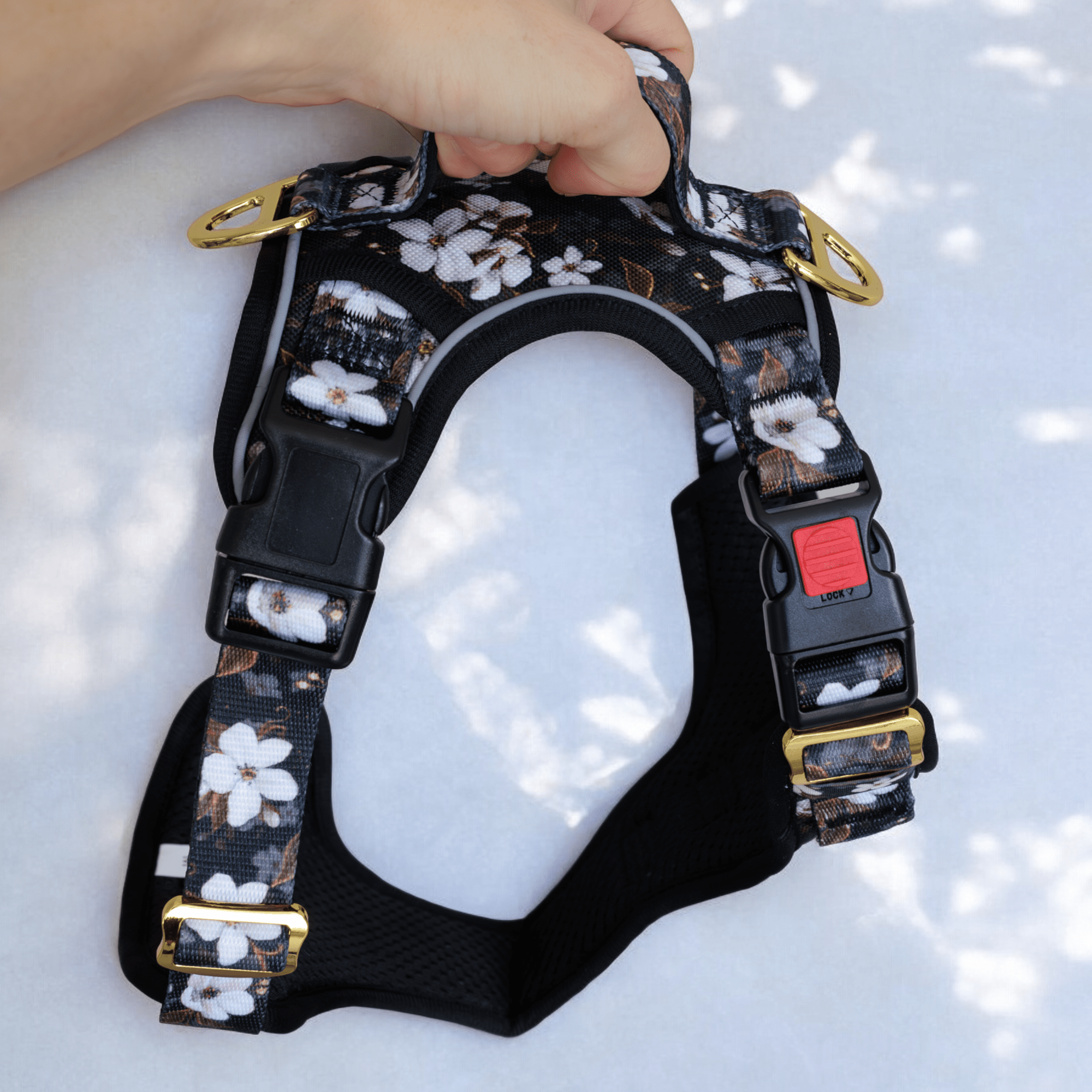 Dizzy Dog Collars - Wholesale Pet Harness - Dog - No Pull Dog Harness | Step in | Reflective | Heavy Duty | Easy Reach Handle | Midnight Cherry Blossoms9