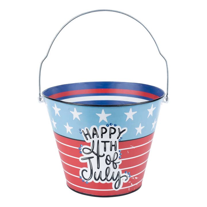 Fourth of July Enamel Bucket for wholesale by Glory Haus