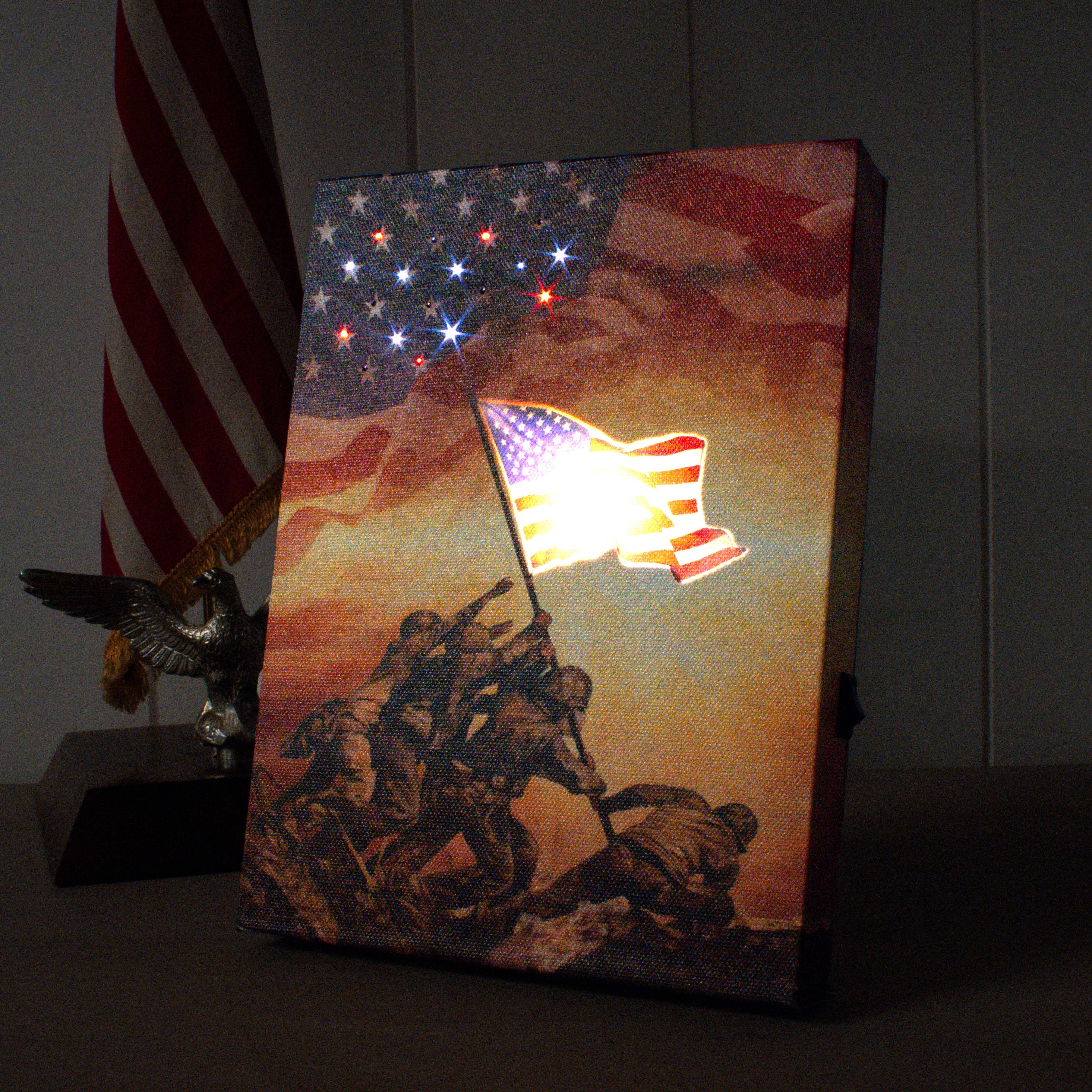 Glow Decor - Vente Décorations de table - Toile de table éclairée Home of the Brave 8 x 61
