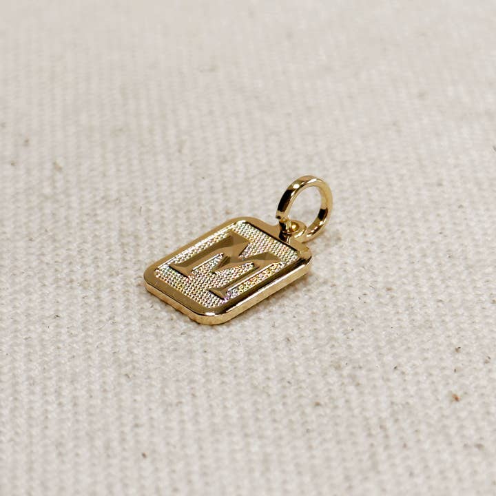 GoldFi - Wholesale Individual Charm/Pendant - Textured Initial Plate Pendant