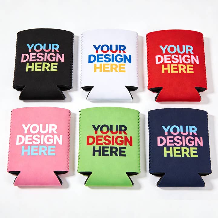 100 pcs Custom Koozie with Text or Logo – Full Color Print for wholesale by RapidWristbands