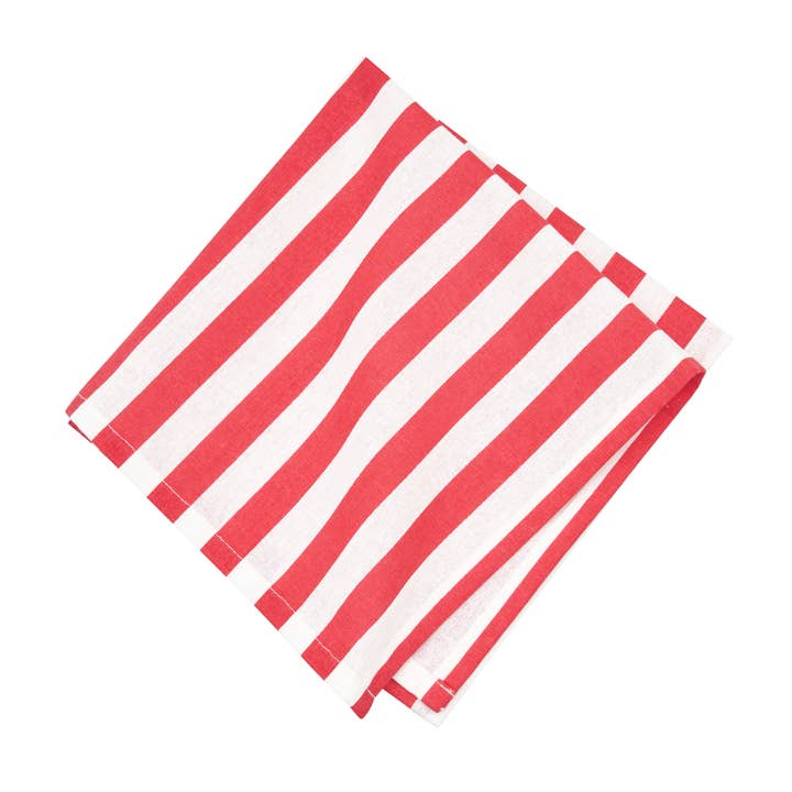 Summer Watermelon Whimsy Red & White Striped Napkin for wholesale by C&F Home