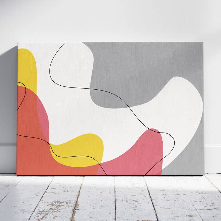 Modern Minimalist Colour Waves - Framed Canvas Wall Art Print for wholesale by House Prints