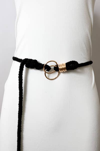 Leto Accessories - Vendita all'ingrosso Cintura - Donna - Cintura in corda intrecciata con doppio cerchio0