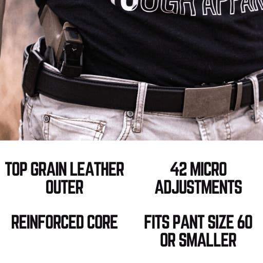 Tough Apparel - Wholesale Belt - Men's - EDC Black Leather Gun Belt Strap