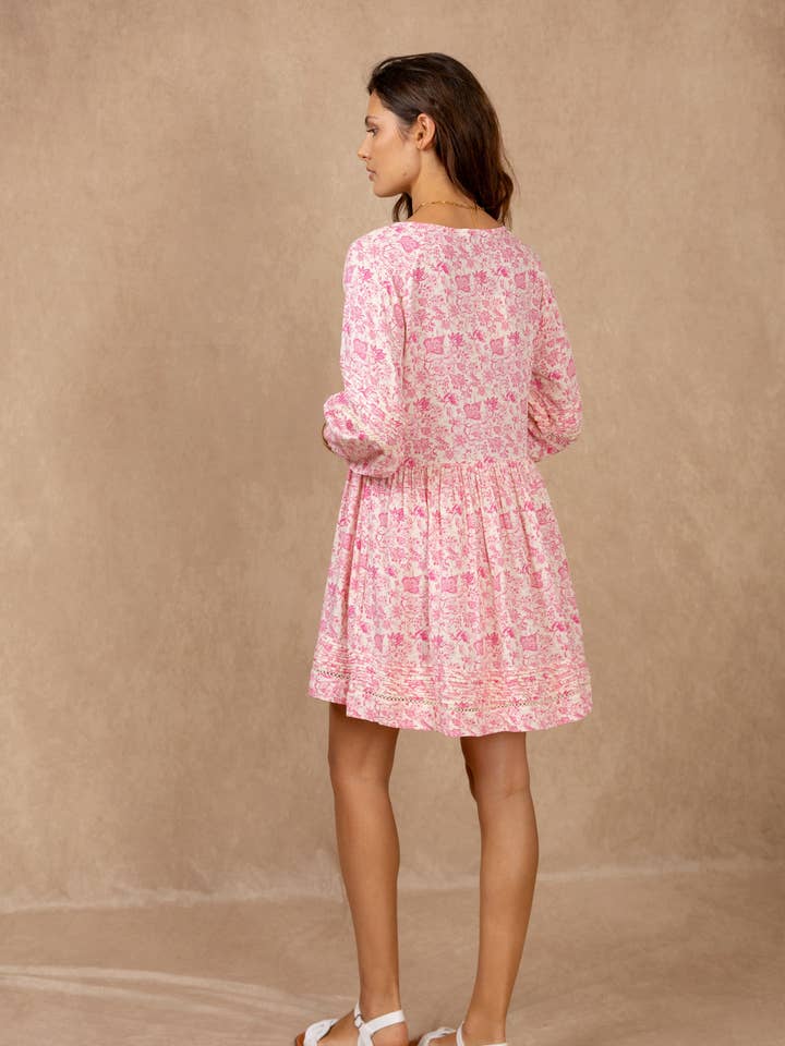 Floral print dress, V-neck for wholesale by last queen