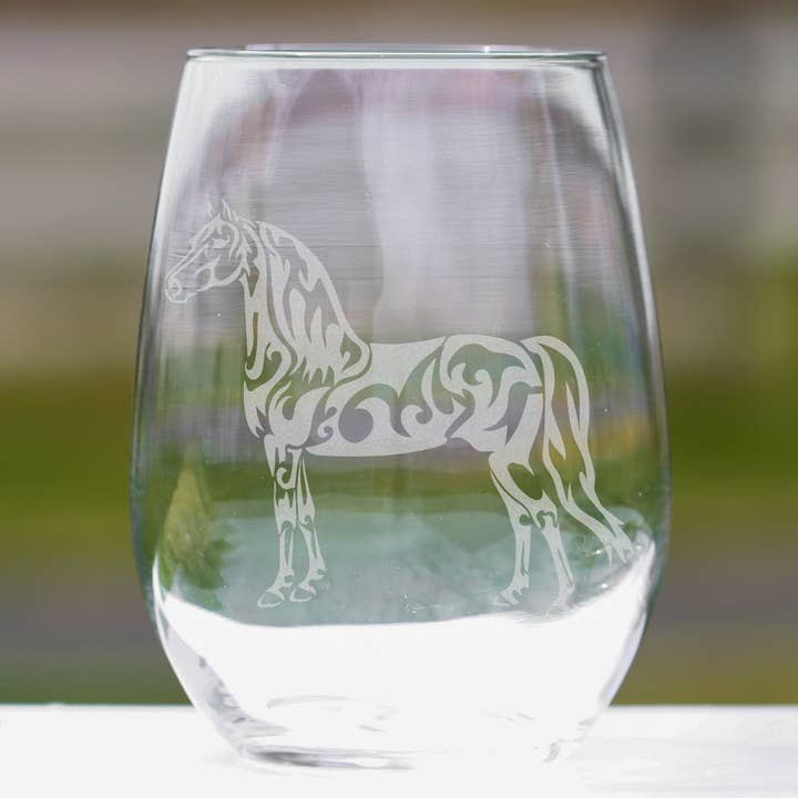 Classy Equine - Wholesale Wine Glass - Morgan Horse Wine Glass