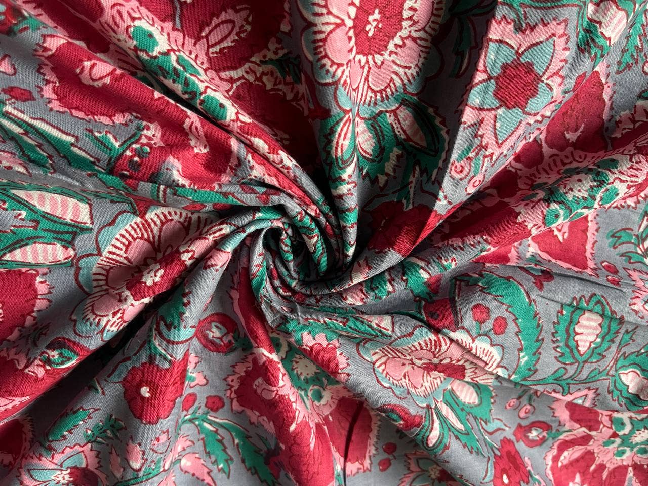 Bhawana Handicrafts - Wholesale Fabric - Design Indian Block Print Fabric In Floral Printed Handmade 3