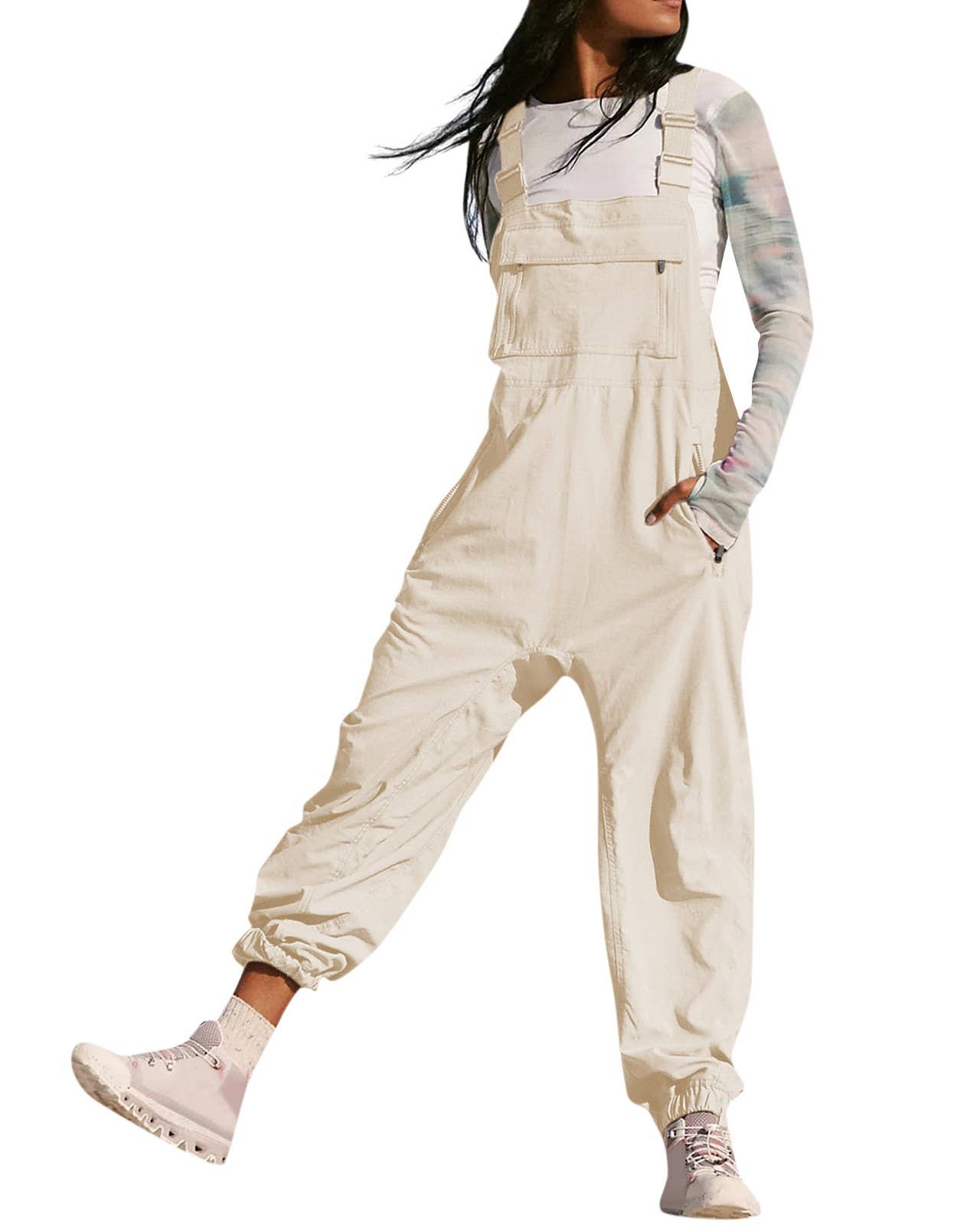 HIDDENBRAND - Wholesale Jumpsuit - Women's - Cargo Bib Chic Casual Legging Jumpsuit3