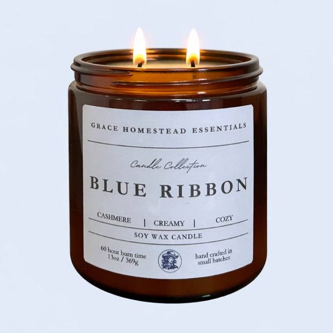 Vela de Soja Cinta Azul - 13 oz para venta al por mayor de Grace Homestead Essentials