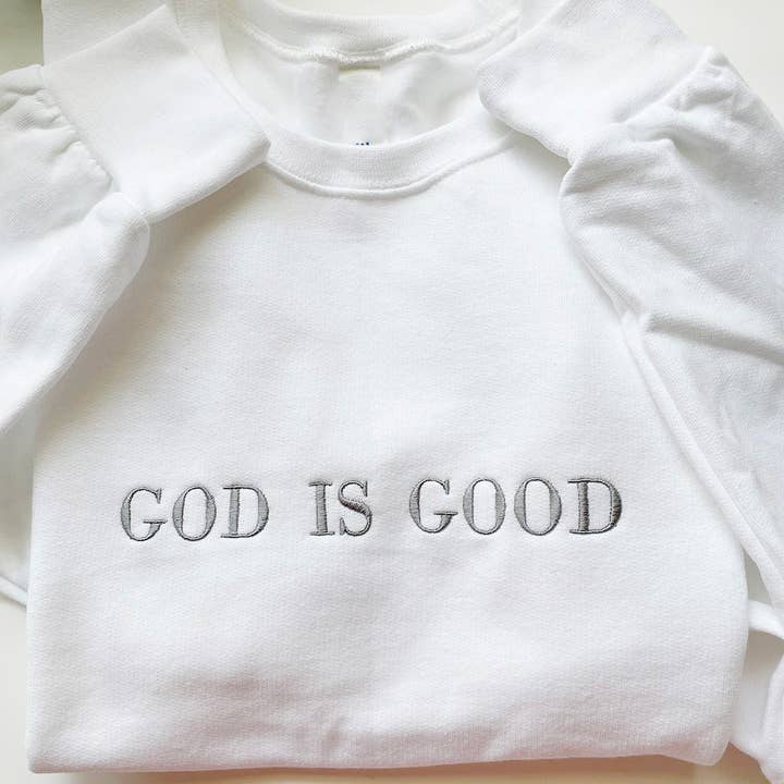 GOD IS GOOD embroidered sweatshirt for wholesale by One Nine