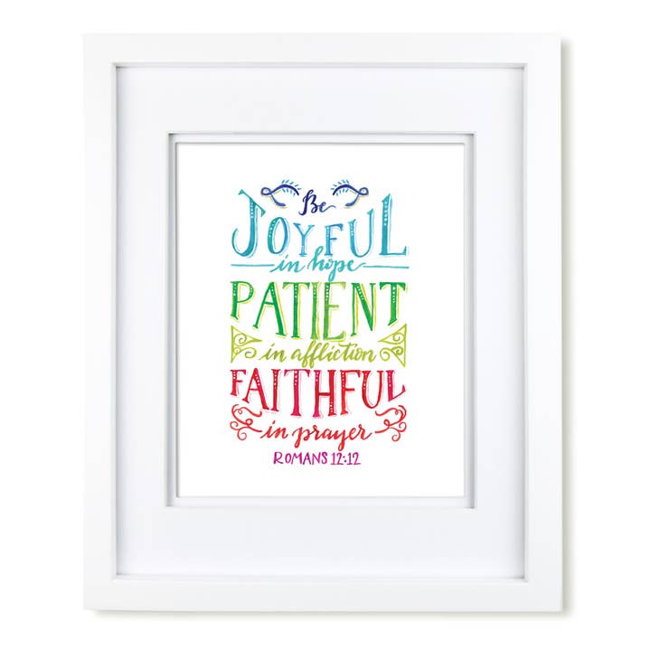 "Be Faithful in Prayer" scripture art print for wholesale by Krystal Whitten Studio