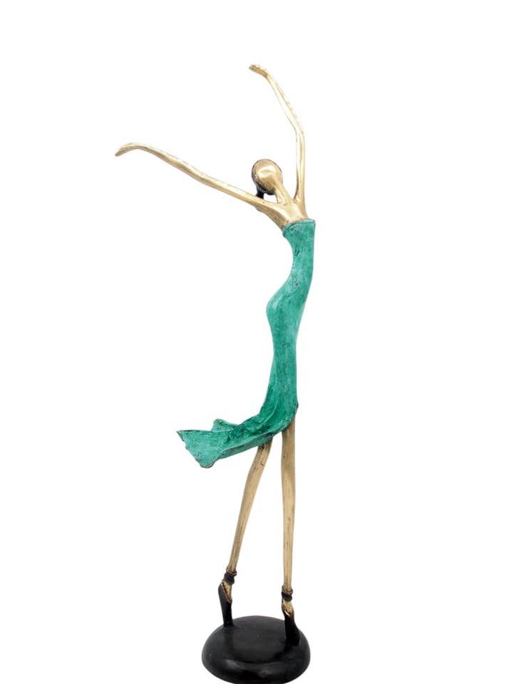 Bronze dancer 55 cm green no. 2 for wholesale by Lafi Bala