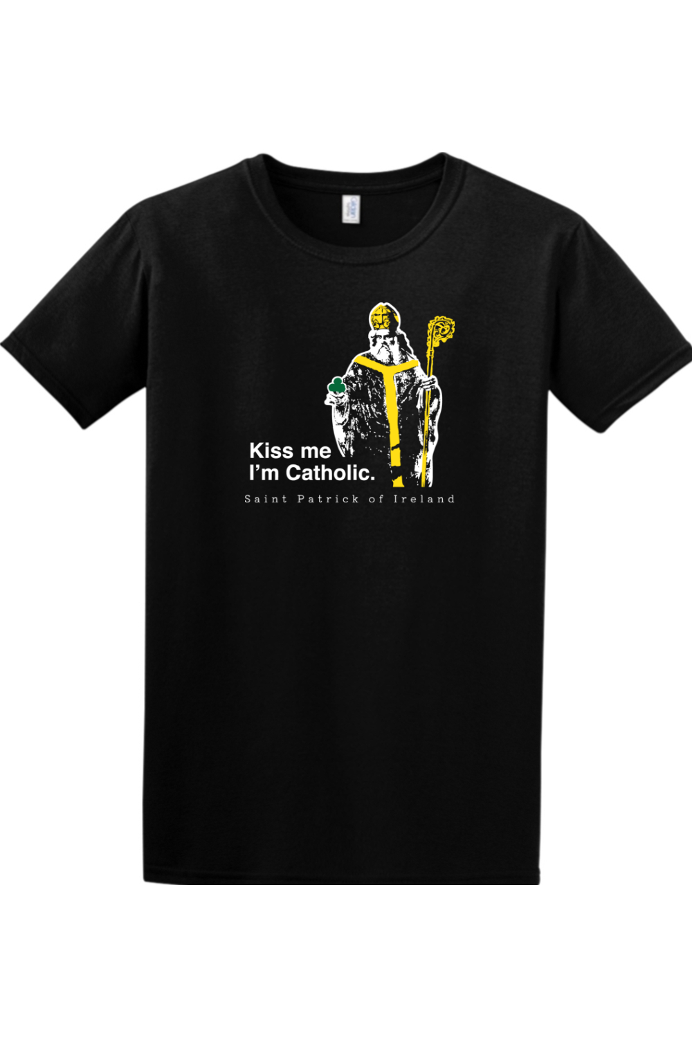 Sock Religious - Wholesale Screen Printed T-Shirt - Unisex - Kiss Me, I'm Catholic - St. Patrick of Ireland Adult T-shirt9