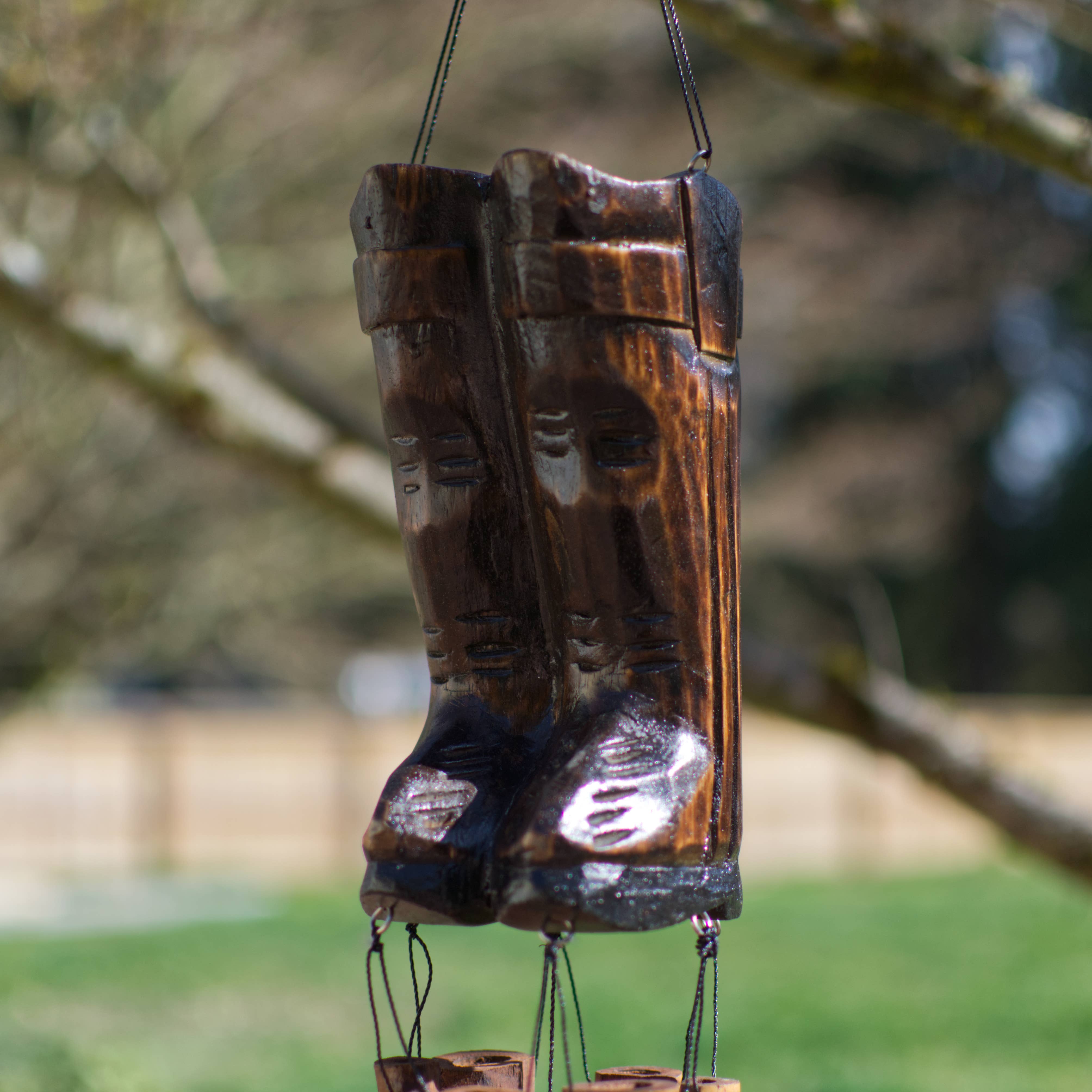 Cohasset Gifts - Wholesale Wind Chime - Cowboy Boots Bamboo Wind Chime3
