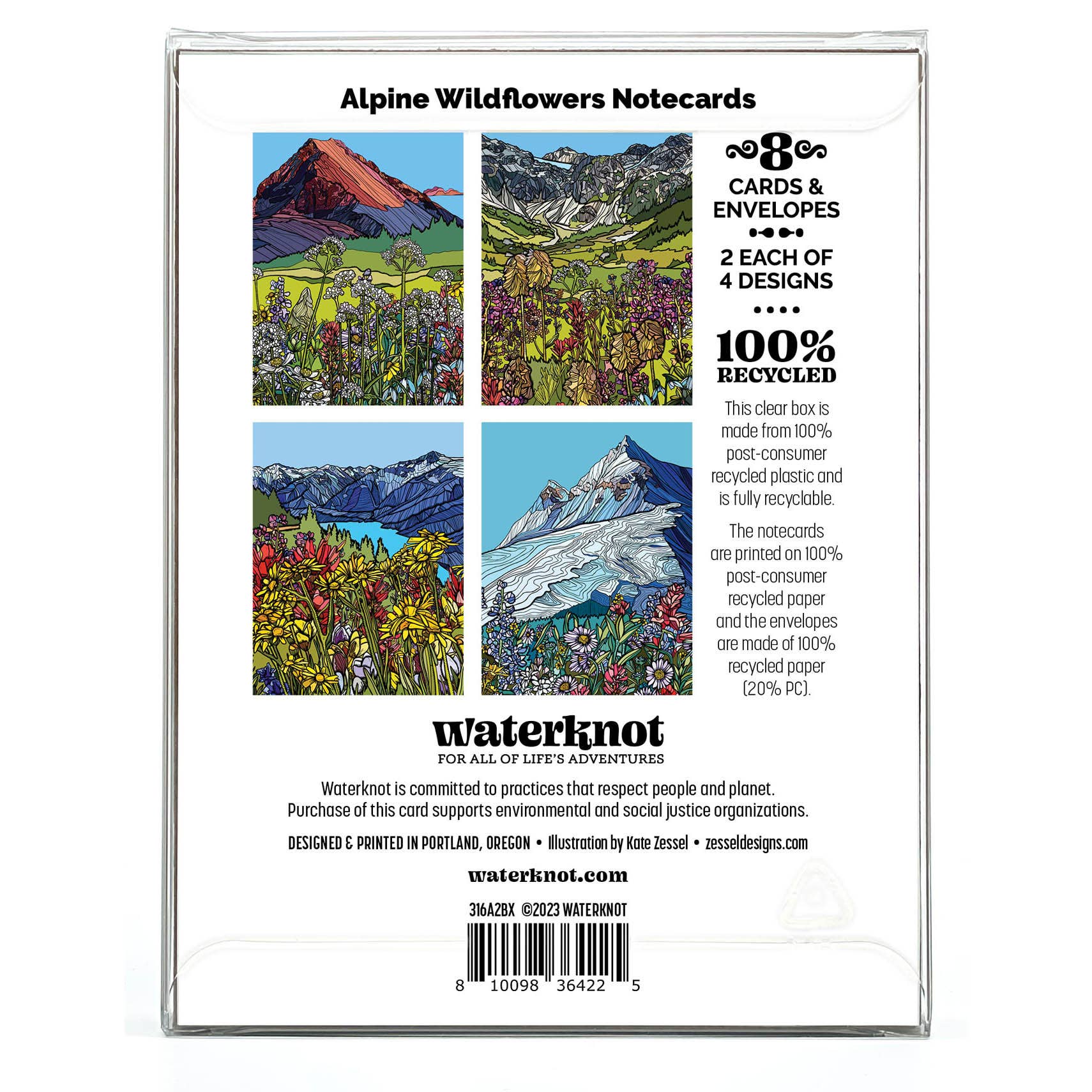 Waterknot - Vente Assortiments de papeterie/cartes - Coffret de cartes Alpine Wildflowers2