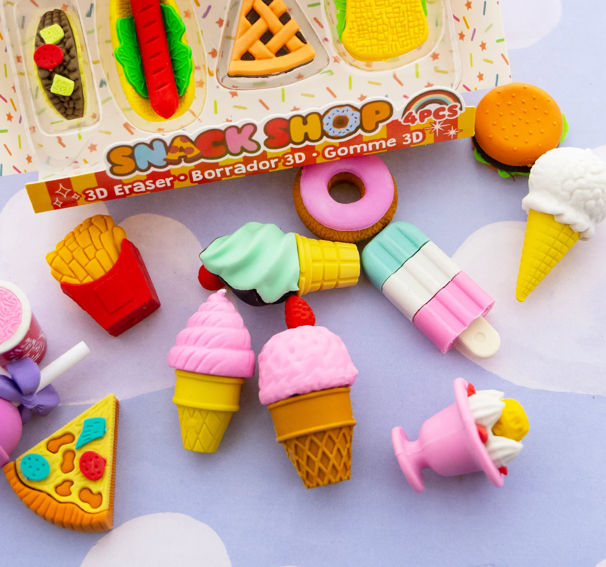 Luna Office Supply -  Everyday Essential - Wholesale Eraser - Snack Shop 3D Eraser Sets6