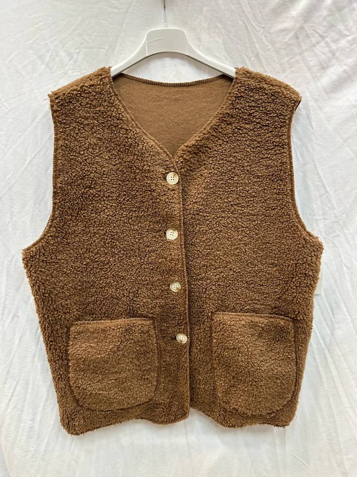 Mimi & Gogo - Vente Veste sans manches – femme - Gilet moumoute sans manches @6108_GiMoumoute1