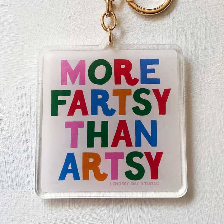 More Fartsy Than Artsy Keychain Bag Charm, Funny Gift for wholesale by Lindsey Day Studio